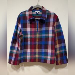 LL Bean Signature Plaid Quarter-Zip Pullover